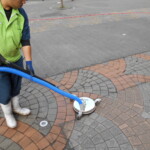 インターロッキングブロック作業中